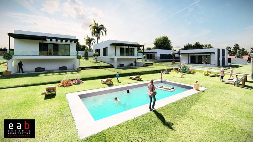 Chalets Proboma con espacios comunes y gran pisicina exterior